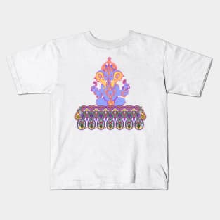 Lord Ganesha Hindu Elephant Head God Paisley Border Kids T-Shirt